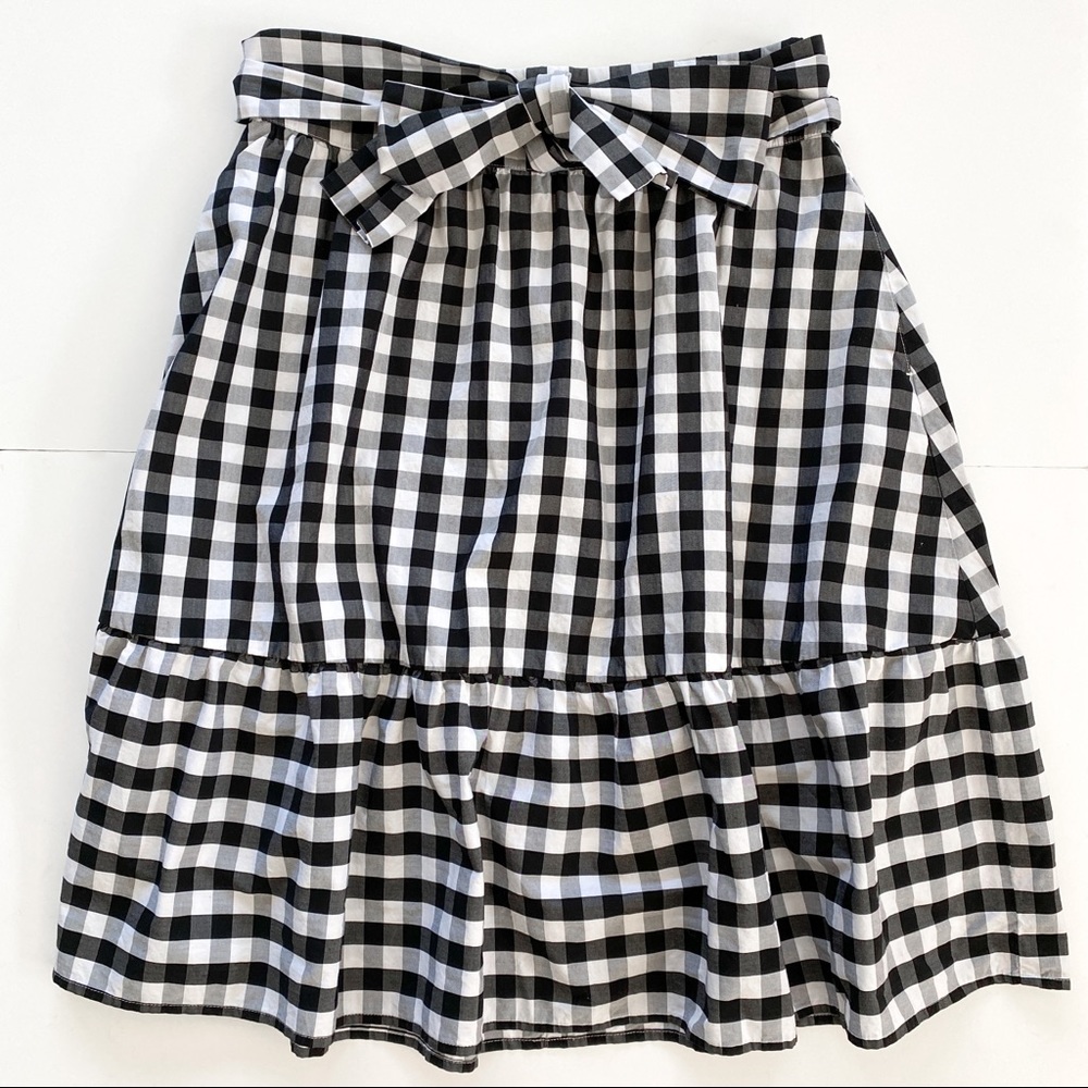 💞Sold!💞J. Crew Gingham Tie-Waist Skirt sz 6 - Picture 2 of 11